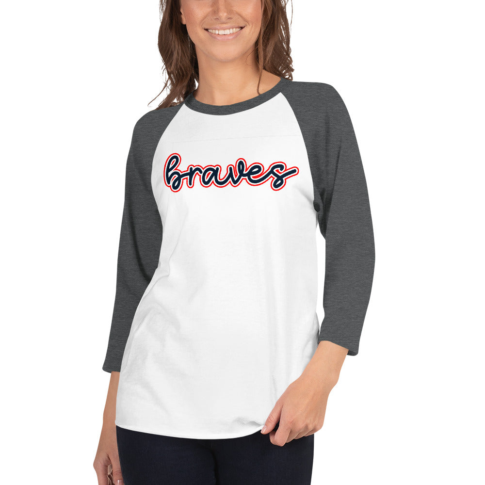 Braves 3/4 sleeve raglan shirt – North GA Ink